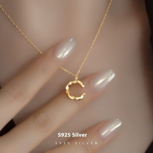 S925 Silver Special-interest Design C- Shaped Necklace Women's Simple All-match Clavicle Chain