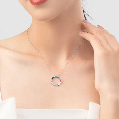 Pure Inlaid Color Zircon Clavicle Chain