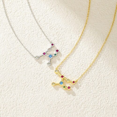 S925 Sterling Silver Twelve Constellation Zircon Necklace For Women