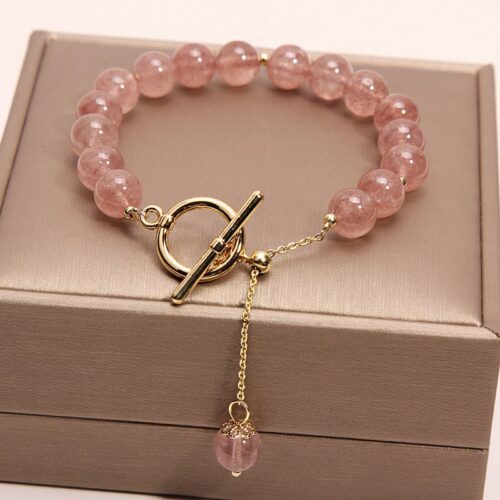 Strawberry Crystal Bracelet With Generous OT Buckle Beads