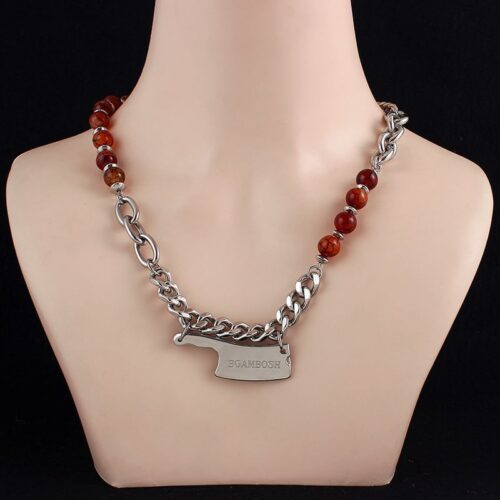 Natural Agate Beads Necklace Stitching Combination Clavicle Chain