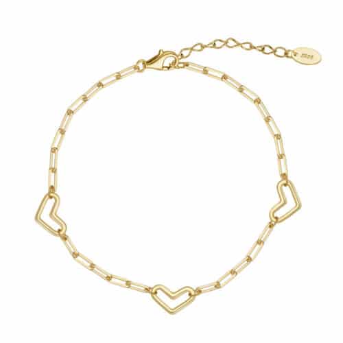 S925 Sterling Silver Heart Clip Bracelet