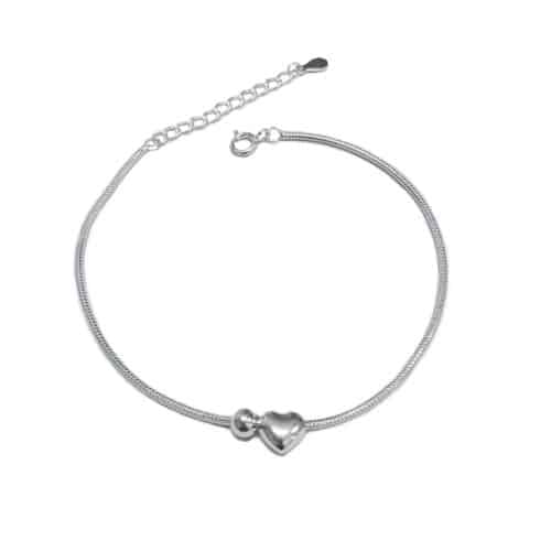 S925 Sterling Silver Centriole Snake Bone Bracelet Women's Simple Sweet Sliver Beads
