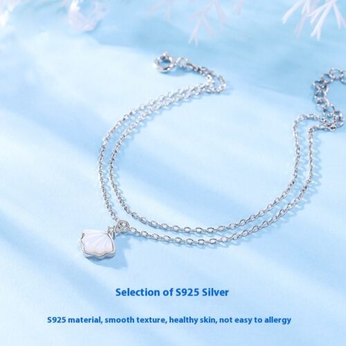 Women's 925 Silver White Beimu Double Layer Bracelet