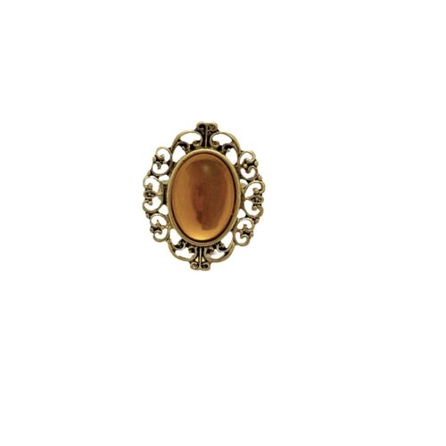 Retro Glass Maillard Light Luxury Ring