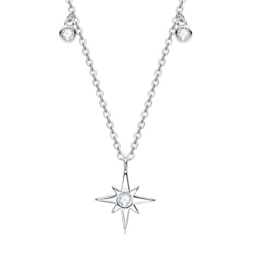 Hexagram Necklace Women's S925 Sterling Silver Starry Clavicle Chain