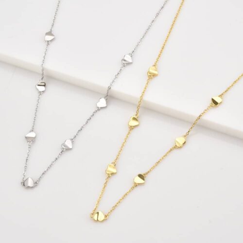 Women's S925 Loving Heart In Sterling Silver Scarf Long Necklace