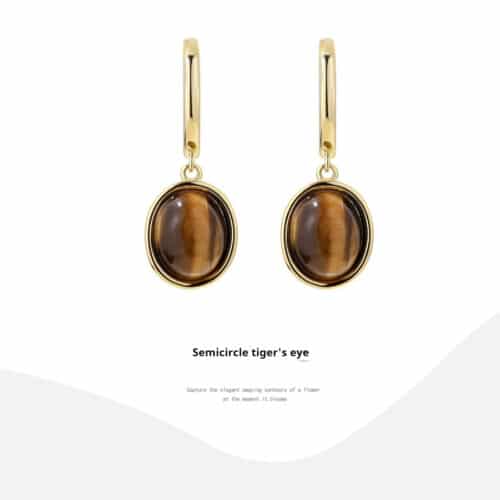 Tigereye Women's Fashion Needle Earrings