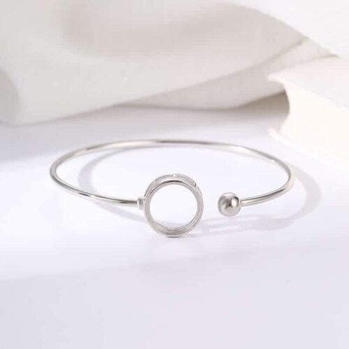 S925 Silver Bracelet Eardrop Frame Women's Simple Temperament Open-ended Bracelet