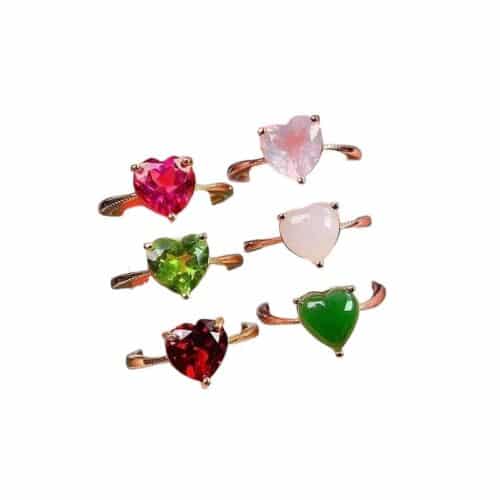 Natural Color Jewel Ring 925 Silver Inlaid