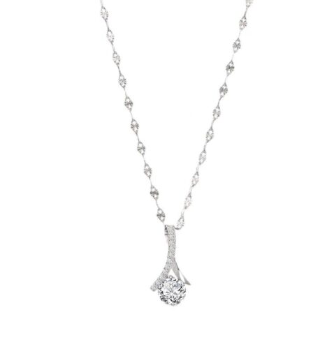 S925 Silver Fashion Diamond Pendant Necklace
