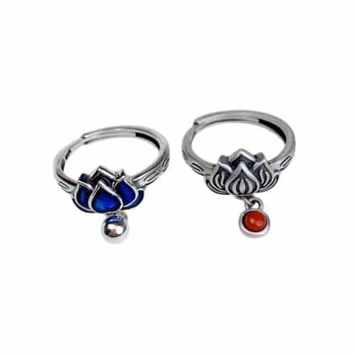 925 Pure Silver Lotus Tassel Ring