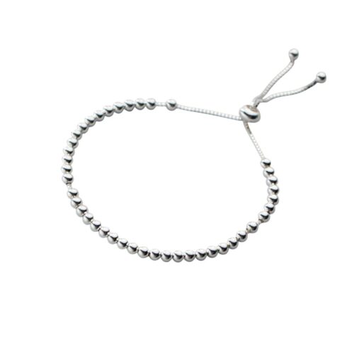 S925 Sterling Silver Light Bead Adjustable Bracelet