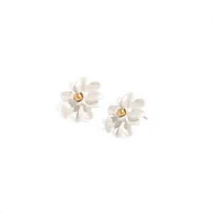 Magnolia Flower Earrings Retro French Niche