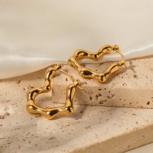 INS French Style Same Style Elegant Titanium Steel Earrings 18K Gold Plated