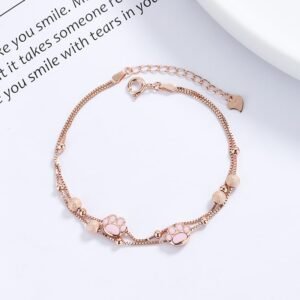 925 Sterling Silver Cat's Paw Bracelet For Women