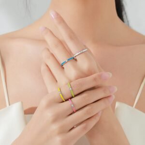 Korean Style S925 Sterling Silver Ultra-fine Single Diamond Zircon Ring