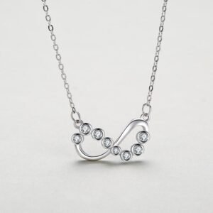 Female 925 Sterling Silver Infinite Love Diamond Necklace