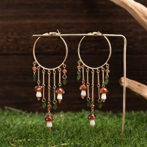 Exaggerated Big Ear Ring Tassel Pendant Earrings For Women