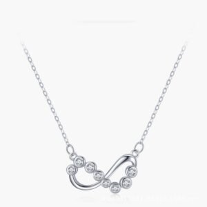Female 925 Sterling Silver Infinite Love Diamond Necklace