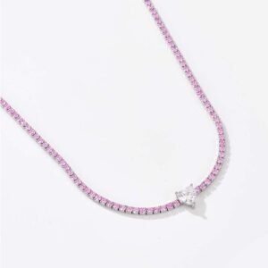 Fashion S925 Silver Necklace Bracelet Women's Diamond-embedded High-grade Simple Elegant Jewelry