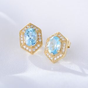 Simple And Natural Topaz Earrings For Women