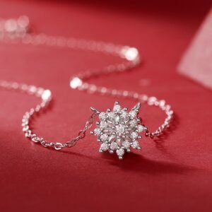 Fashion Moissanite Silver SUNFLOWER Pendant