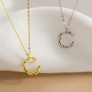 S925 Silver Special-interest Design C- Shaped Necklace Women's Simple All-match Clavicle Chain