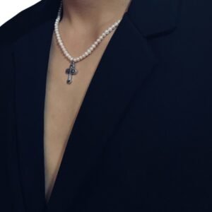 Cross Pearl Necklace For Men And Women Trendy Light Luxury