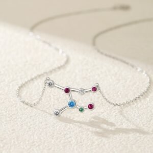 S925 Sterling Silver Twelve Constellation Zircon Necklace For Women