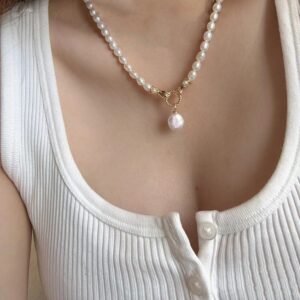 4-5mm Freshwater Beige Pearl Necklace