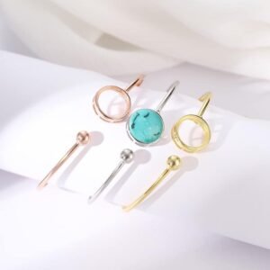 S925 Silver Bracelet Eardrop Frame Women's Simple Temperament Open-ended Bracelet