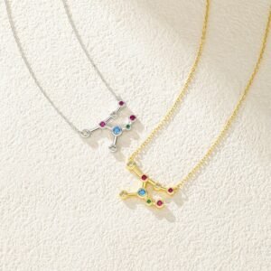 S925 Sterling Silver Twelve Constellation Zircon Necklace For Women