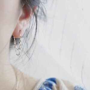 Lip Chain Sterling Silver Earrings Women's Long And Short Tassel