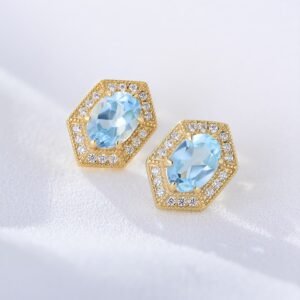 Simple And Natural Topaz Earrings For Women