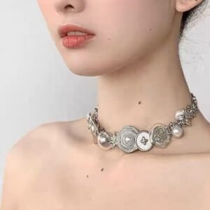 Fashion Personality Button Element Punk Niche Original Design Titanium Steel Necklace