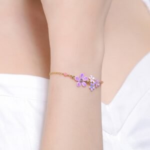 Purple Myosotis Sylvatica Small Flower Bracelet