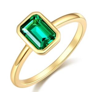 Female 925 Pure Women's Emerald Ring