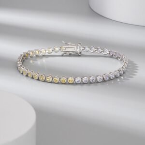 S925 Sterling Silver Two-tone Zircon Fashion All-match Bracelet