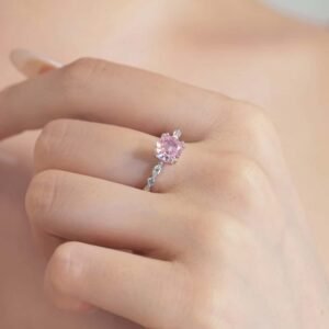 S925 Sterling Silver Fat Square Ice Flower Cut 8A White Horse Eye Round Zirconium Inlaid Fashion Design Wedding Ring