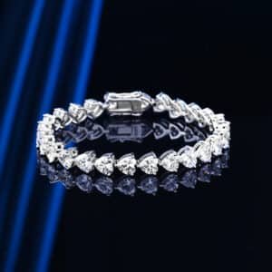 Women's Simple S925 Silver Fashion Diamond Heart-shaped Zircon Bracelet