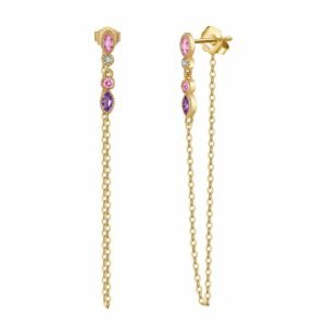 Sterling Silver Creative Color Zircon Stud Earrings Fashion