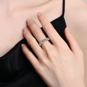 Cross Two-color Row Ring Women