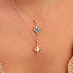 Stainless Steel Natural Gem Clavicle Chain Gold Necklace