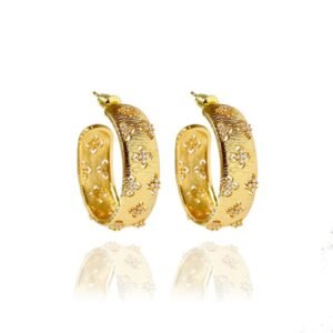 Hollow Four-leaf Flower Diamond Earrings