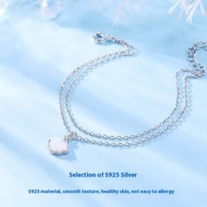 Women's 925 Silver White Beimu Double Layer Bracelet