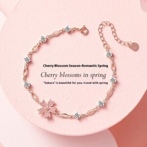 Ferris Wheel Cherry Blossom Bracelet Women's All-match S925 Sterling Silver