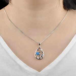 Spring And Summer Opal Blue Starfish Necklace