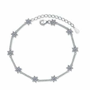 Women's Fashion Micro Inlay Ten Diamond Six-pointed Star Bracelet
