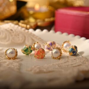 925 Silver Pearl Stud Earrings Advanced Sense Retro Easy Matching